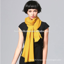 70x200cm Wholesale 10 solid color available wool yellow winter scarf